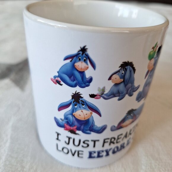 Eeyore "I Just Freaking Love Eeyore, Ok" Coffee Tea Mug Cup Orca Coatings - Picture 2 of 7